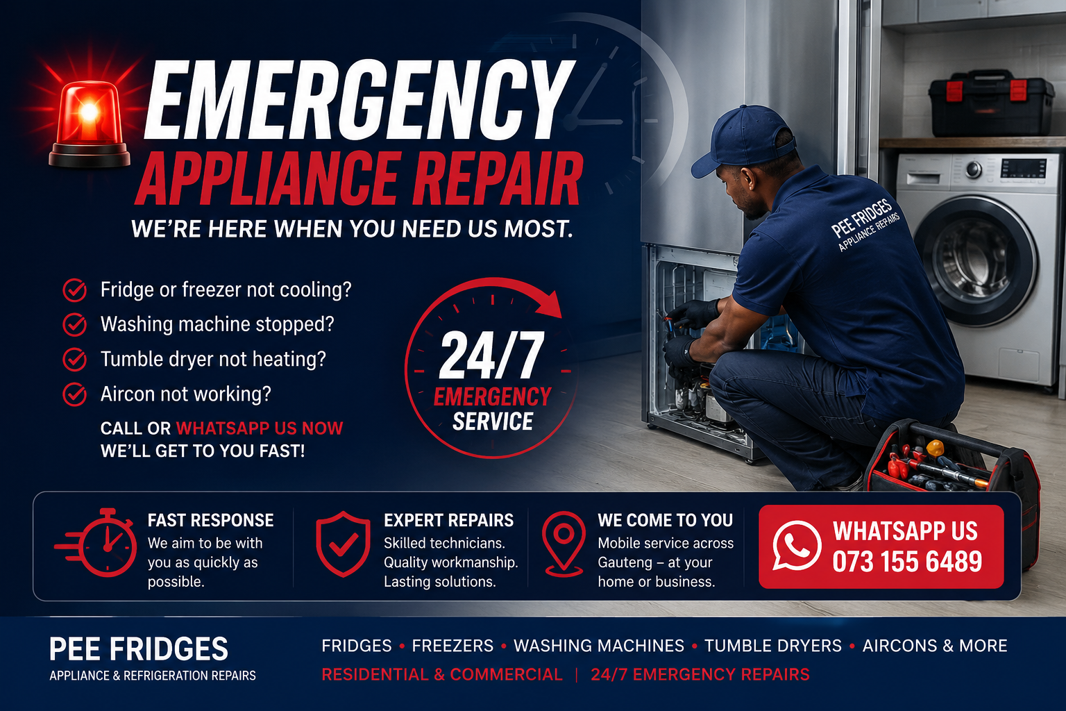 Emergency appliance repair technician Gauteng